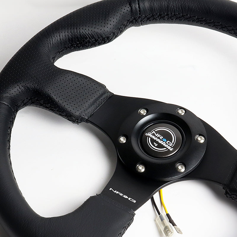 NRG 320mm Pilota Leather Black IN Steering Wheel W/ 170H Hub Gen2 - Foto 2