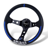13.75" RAYS x VERTX gramLIGHTS Black & Blue Deep Dish 3-Spoke Sport Steering Wheel – 6-Bolt