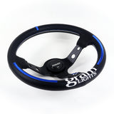 13.75" RAYS x VERTX gramLIGHTS Black & Blue Deep Dish 3-Spoke Sport Steering Wheel – 6-Bolt