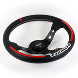 13.75"  RAYS x VERTX Volk-Racing Black & Red Deep Dish 3-Spoke Sport Steering Wheel – 6-Bolt