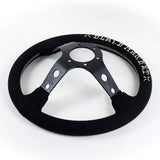13.75" Black Suede Vertx Speed Hells Racing Deep Dish 3-Spoke Sport Steering Wheel – 6-Bolt