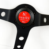 13.75" Black Red Vertx Lang Deep Dish 3-Spoke Sport Steering Wheel – 6-Bolt