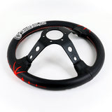13.75" Black Red Vertx Lang Deep Dish 3-Spoke Sport Steering Wheel – 6-Bolt