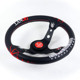 13.75" Black Red Vertx Lang Deep Dish 3-Spoke Sport Steering Wheel – 6-Bolt