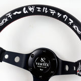 13.75" Black Deep Dish 3-Spoke Sport Steering Wheel – 3.5" Deep 6-Bolt Vertx-Kumadori