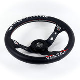 13.75" Black Deep Dish 3-Spoke Sport Steering Wheel – 3.5" Deep 6-Bolt Vertx-Kumadori