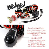 Universal 4" Round Fog and Driving Lights Kit -Chrome Housing, Yellow Lens, Includes Switch