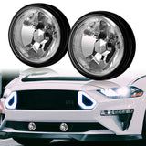 Universal 3.5" Round Fog and Driving Lights Kit -Chrome Housing, Clear Lens, Includes Switch
