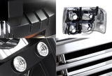 For 2000 - 2006 Chevrolet Chevy Tahoe LED DRL Conversion Black Headlights + Black Grille