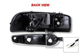 For 2001 - 2006 GMC Yukon 1500 Denali G2 LED DRL Headlights -Black Housing / Smoke Lens / Amber Reflectors (4-Piece Set)