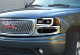 For 2001 - 2006 GMC Yukon 1500 Denali G2 LED DRL Headlights -Black Housing / Smoke Lens / Amber Reflectors (4-Piece Set)