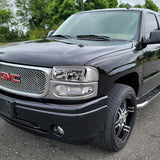 For 2001 - 2007 GMC Sierra 1500 Denali LED DRL Headlights -Chrome Housing / Clear Lens / Clear Reflectors (4-Piece Set)