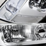 For 2003 - 2007 Honda Accord LED DRL Headlights -Chrome Housing / Clear Lens / Clear Reflectors