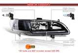 For 1998 - 2002 Honda Accord LED DRL Headlights -Black Housing / Clear Lens / Clear Reflectors