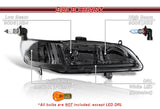 For 1998 - 2002 Honda Accord LED DRL Headlights -Chrome Housing / Smoke Lens / Clear Reflectors