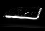 For 1998 - 2002 Honda Accord LED DRL Headlights -Chrome Housing / Smoke Lens / Clear Reflectors