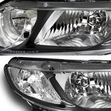 For 2006 - 2011 Honda Civic 4DR/Sedan Headlights -Black Housing / Clear Lens / Clear Reflectors