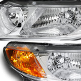 For 2006 - 2011 Honda Civic 4DR/Sedan Headlights -Chrome Housing / Clear Lens / Amber Reflectors
