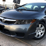 For 2006 - 2011 Honda Civic 4DR/Sedan Headlights -Black Housing / Smoke Lens / Amber Reflectors