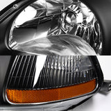 For 1996 - 1998 Honda Civic EK 2/3/4 Door Headlights -Black Housing / Clear Lens / Amber Reflectors