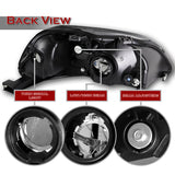 For 1996 - 1998 Honda Civic EK 2/3/4 Door Headlights -Black Housing / Clear Lens / Clear Reflectors