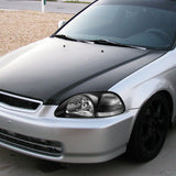 For 1996 - 1998 Honda Civic EK 2/3/4 Door Headlights -Black Housing / Clear Lens / Clear Reflectors