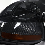 For 1996 - 1998 Honda Civic EK 2/3/4 Door Headlights -Chrome Housing / Smoke Lens / Amber Reflectors