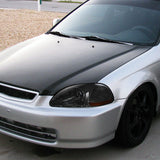 For 1996 - 1998 Honda Civic EK 2/3/4 Door Headlights -Chrome Housing / Smoke Lens / Amber Reflectors