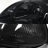 For 1996 - 1998 Honda Civic EK 2/3/4 Door Headlights -Chrome Housing / Smoke Lens / Clear Reflectors