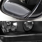 For 1999 - 2004 Jeep Grand Cherokee Headlights -Black Housing / Clear Lens / Clear Reflectors