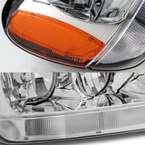 For 1999 - 2004 Jeep Grand Cherokee Headlights -Chrome Housing / Clear Lens / Amber Reflectors
