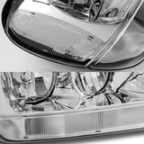 For 1999 - 2004 Jeep Grand Cherokee Headlights -Chrome Housing / Clear Lens / Clear Reflectors