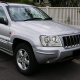 For 1999 - 2004 Jeep Grand Cherokee Headlights -Chrome Housing / Clear Lens / Clear Reflectors