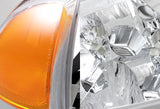 1999–2006 GMC Sierra 1500 2500 Chrome Headlights w/ Bumper Signal Lights 4PCS Set - Clear Lens Amber Reflectors