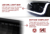 1999-2006 GMC Sierra 1500 2500 LED DRL Black Headlights w/ Bumper Signal Lights 4PCS Set - Clear Lens Clear Reflectors