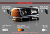2000-2006 GMC Yukon XL 1500 2500 LED DRL Black Headlights w/ Bumper Signal Lights 4PCS Set - Smoked Lens Clear Reflectors