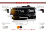 For 2000 - 2006 GMC Yukon XL 1500 2500 G2 LED DRL Headlights -Black Housing / Smoke Lens / Amber Reflectors (4-Piece Set)