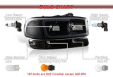 For 1999 - 2006 GMC Sierra / Yukon XL 1500 2500 G2 LED DRL Headlights -Black Housing / Smoke Lens / Clear Reflectors (4-Piece Set) (Copy)