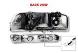 For 1999 - 2006 GMC Sierra / Yukon XL 1500 2500 G2 LED DRL Headlights -Chrome Housing / Smoke Lens / Clear Reflectors (4-Piece Set)