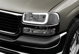 For 1999 - 2006 GMC Sierra / Yukon XL 1500 2500 G2 LED DRL Headlights -Chrome Housing / Smoke Lens / Clear Reflectors (4-Piece Set)