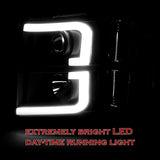 For 2007 - 2014 Chevrolet Chevy Silverado LED DRL Headlights -Chrome Housing / Clear Lens / Clear Reflectors