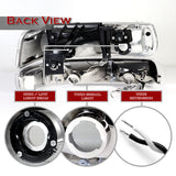 For 1999 - 2002 Chevrolet Chevy Silverado / 2000 - 2006 Tahoe Suburban G2 LED Bar DRL Headlights -Black Housing / Clear Lens / Clear Reflectors (4-Piece Set)