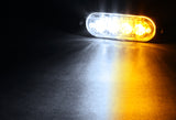 4-LED White/Amber Emergency Beacon Car Warning Hazard Strobe Light – Universal Fit