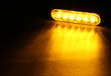 6-LED Amber Emergency Beacon Car Truck Warning Hazard Strobe Light – Universal Fit