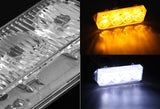 16-LED White/Amber Emergency Warning Hazard Grille Flash Light – Universal Fit