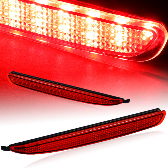 For 2003 – 2008 Mazda 6 LED Rear Bumper Reflector Stop Brake Light Kit -Red Lens
