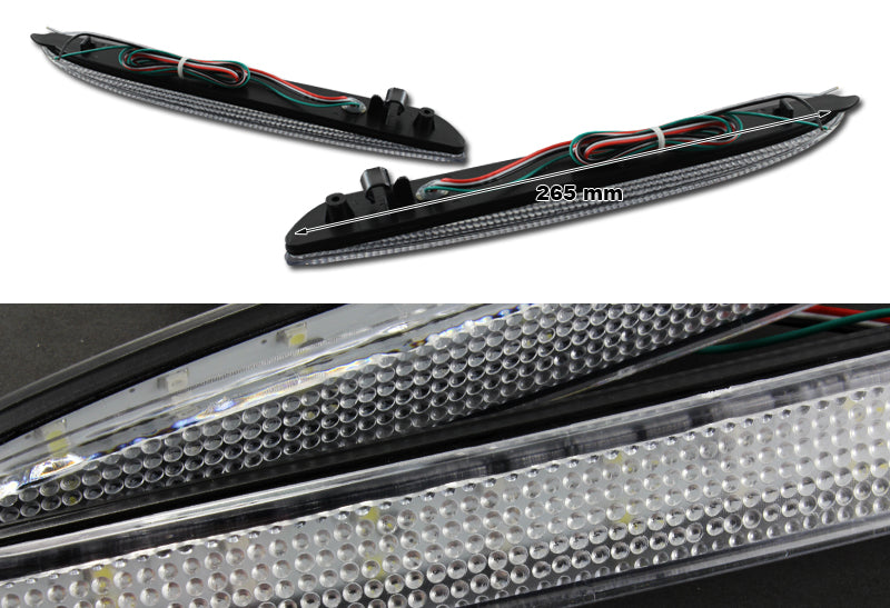 Up_Gear_Performance LED Rear Bumper Reflector Brake Lights For Mazda 3 2010-2013 - Clear Lens Red