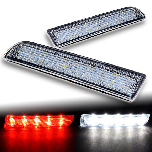 For 2008 – 2017 Mitsubishi Lancer LED JDM Rear Bumper Reflector Stop Brake Light Kit -Clear Lens