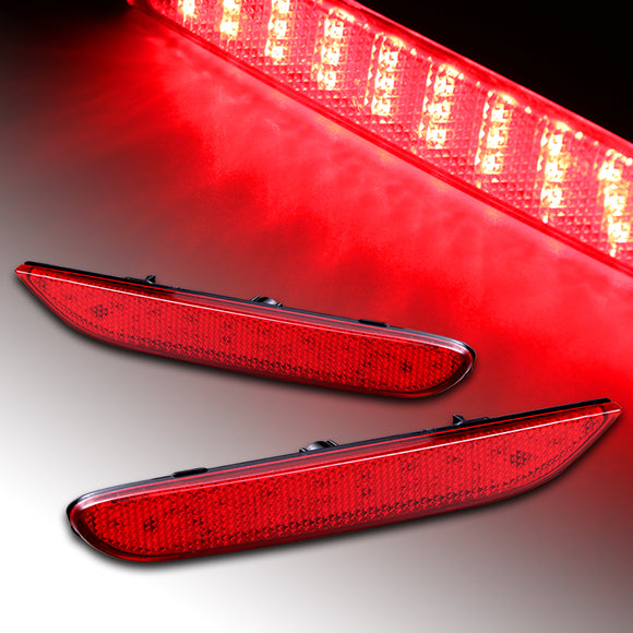 For Infiniti Q50 Q60 Q70 QX30 QX80 LED Rear Bumper Stop Brake Light Kit -Red Lens