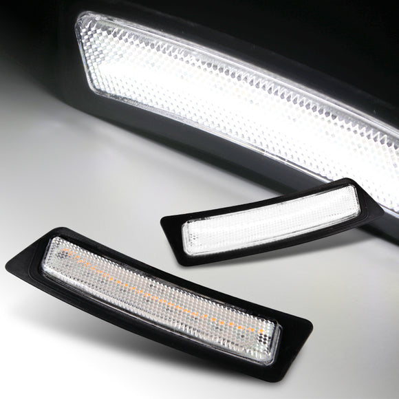 For 2016 – 2019 3-Series BMW F30 F31 F32 White LED Turn Signal Bumper Side Marker Lights -Clear Lens